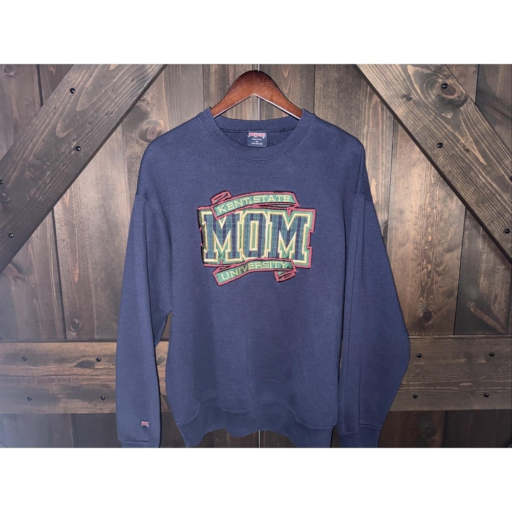 VTG Kent State University Mom Sweatshirt Blue Jansport Pullover NCAA Size XL USA